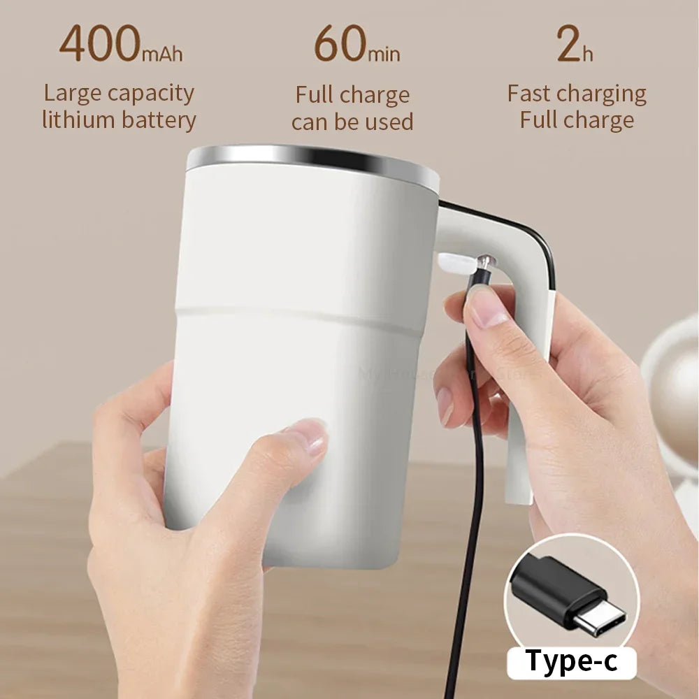 380ML Automatic Self-Stirring Mug with LCD Display | USB Rechargeable Smart Thermal Cup